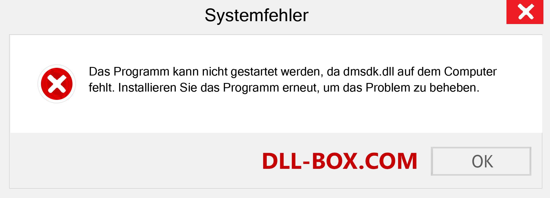 dmsdk.dll-Datei fehlt?. Download für Windows 7, 8, 10 - Fix dmsdk dll Missing Error unter Windows, Fotos, Bildern